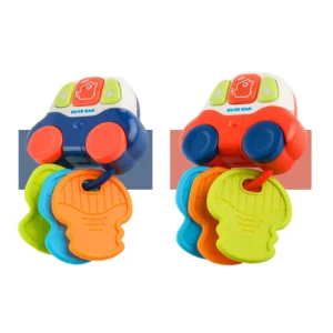 Early Educational Baby Teether Rattle Toy Musical and Light Car Toy Sensory Learning Baby Rattle Teether Toy