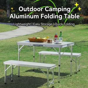 OEM ODM Custom Size Aluminum Folding Camping Table Set