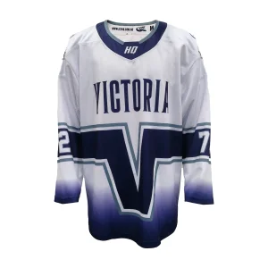 Wholesale Sublimation Team Apparel 100% Polyester V-neck gradient purple ice hockey jersey-1 Suppliers, Product