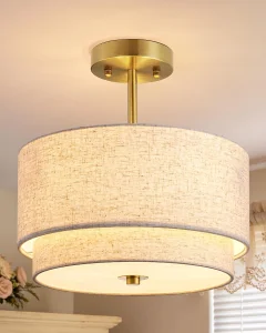 EDISHINE 12.6Inch Semi Flush Mount Ceiling Light