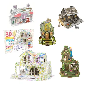 Nosto Customized Cartoon Toy Kit Handmade Paper Education Home Decoration Exercise Kids' Graffiti Ability DIY Color 3D Puzzles
