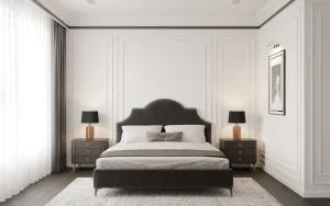 Muebles de dormitorio Cama de roble macizo de alta calidad Cama moderna de lujo