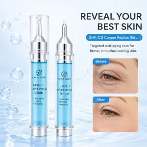 OEM Innovative Syringe Blue Copper Peptide Serum GHK-Cu Pressing Tube Skincare Professional Anti Wrinkle Needle-free Ampoule