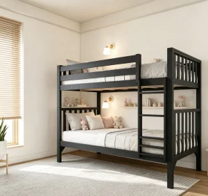 Litera infantil de madera funcional