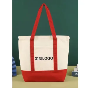 Venta caliente de bolsa de lona de algodón personalizada de gran capacidad, bolsa tote de gran tamaño