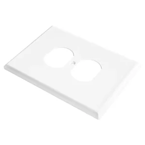 OEM 1-Gang Duplex Receptacle Wall Plate, Oversized, Glossy White Supplier, Factories