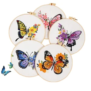 DIY Butterfly Flower Embroidery Kit