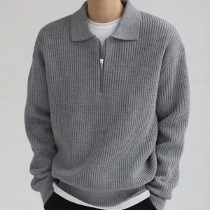 Custom Men's Sweater Casual Half Zipper Pullover Knit For Polo Winter Warm Jumper New Design Manufacturer's Knitted