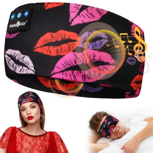 Soft Beige Wireless Music Headwrap, Breathable Sweat Absorbent 5.4 Sports Headband for Daily Workout