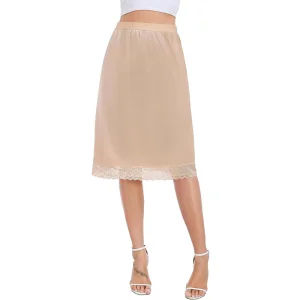 OEM ODM Vintage Satin Lace Trim Slip Dress Skirt