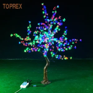 Toprex Festival Christmas Party Outdoor Decorative LED Light Landscape Artificial LED Cherry Bloom Trees Lighting