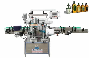 Automatic Flat Cylindrical Bottle Front and Back Side Labeling Machine