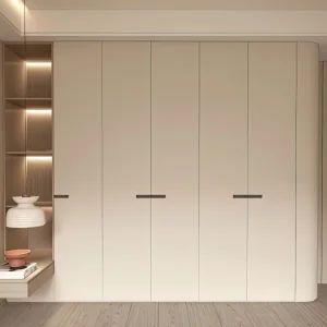 Modern Custom Open-style Bedroom Wardrobe Featuring A Curved Design Easy To Install And Offering High-capacity Home Storage