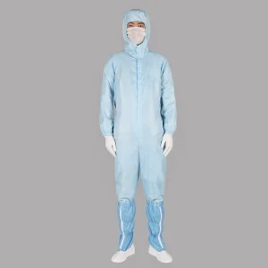 Blue Men 5mm Grid ESD Uniform Manufacturer Garment Antistatic Work Cloth ESD Workwear with Hood
