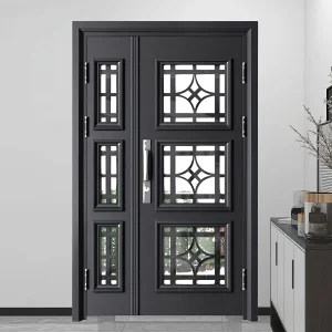Entry Door Exterior Patio Storm Impact Heavy Aluminum Glass Doors Metal Aluminum Single Double Door
