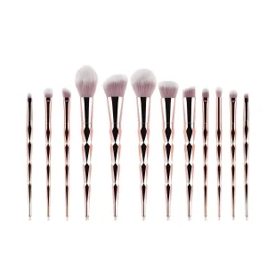 Gold Champagne Spiral Handle Brush Set