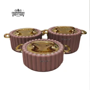 New Premium Luxury Gold Column Type Food Warmer Casserole Set 3 Pcs Stainless Steel Food Insulated Box Kitchen Utensils