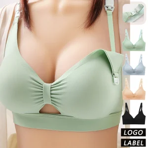 Quality Control Seamless Wireless Breathable Polyamide Maternity Nursing Bras for Pregnancy Postpartum Daily Wear Women's