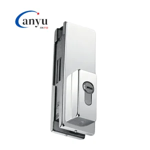 Heavy Duty Frameless Door Square Latch Center Lock Glass Patch Fitting Glass Door Fitting