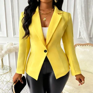 Solid-Color Women's Fall Casual Office Wear: Professional Suits &amp; Casual Blazers