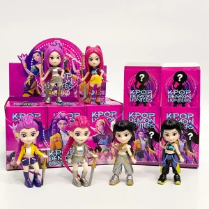 6PCS/Set صناديق مفاجآت فتيات هنتريس لومي نسخة كيبوب العصرية تمثال أنمي