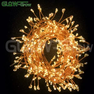 Fio de Luz de Fada LED à Prova d'Água com Cluster de Natal Branco Quente para Decoração de Quarto, Casamento, Festa no Jardim, Parede, Árvore e Casa