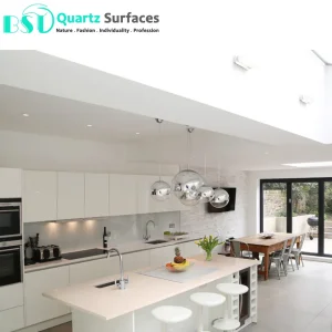 Prefab White Quartz Stone Kitchen Countertop
