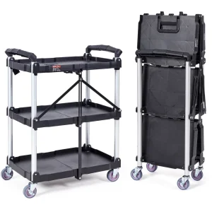 Portable Foldable Service Cart with Wheels