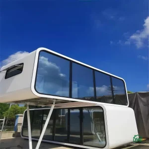 Casa Mini Cápsula Moderna de Alumínio Luxuosa e Durável, Móvel, Tipo Maçã, para Glamping em Resort
