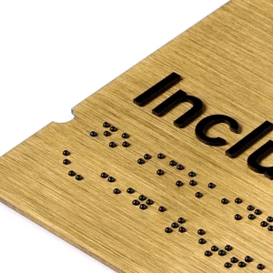 Custom Ada Braille Sign Raised Letters Plaque Metal Bead Braille Signage
