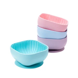 Silicone Slow Feeder Pet Bowl with Strong Suction Base, Non-Spill Design