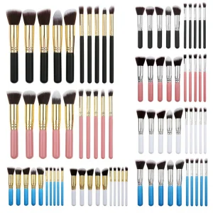 2021 Venta caliente Foundation Brush set pinceles maquillaje maquillaje de etiqueta privada de 10 piezas de tamaño normal Colorete en polvo maquillaje Set de cepillo