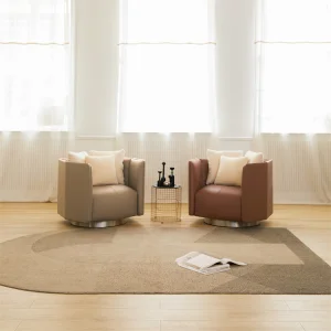Wholesale 360 Degree Swivel Rocking Sofa Recliner Chair Relax Nordic Armchair with Leather for Bedroom Living Room