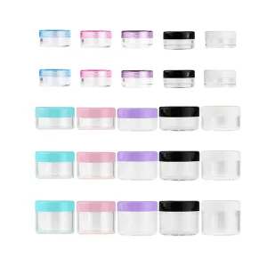 5g 10g 20g PS Multicolor Screw Top Round Cream Jar Bottle Sample Cosmetic Packaging Divided Box for Skin Care