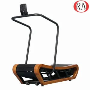 Factory Direct Wholesale Gym Sports Equipment Wooden Unpowered/Manual Curved Treadmill