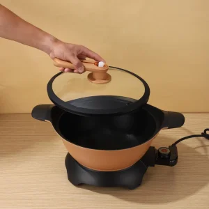 Frying Pan Household Micro-Pressure Round-Bottomed 30cm Electric Wok