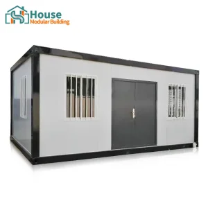 Custom 20ft Container Home with Double Doors and Black Frame