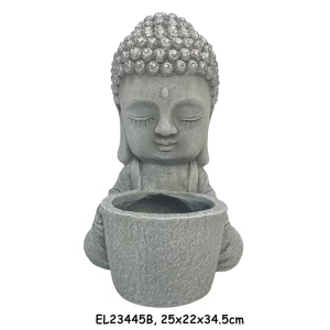 High-Quality Fiber Clay Baby Buddha Garden Pottery