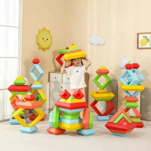 Children's Educational Plastic Montessori Stacking Toys Fine Motor Skills Plastic Pyramid Block Model Toy