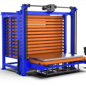 Automated Storage Rack System For Sheet Metal - Vertical Warehouse With PLC Control