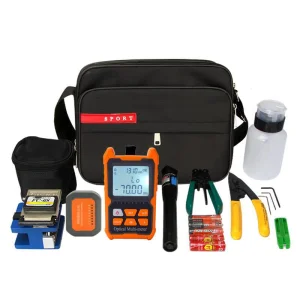 FCJ 12pcs FTTH Fiber Splicing Tool Kit Set Bag