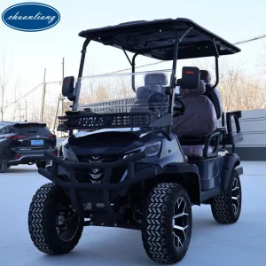 High Performance 4 Seater Black Electric Golf Cart with Comfortable Seats Powerful Motor for Golf Courses Resorts Sightseeing