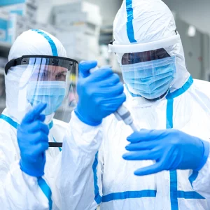 Disposable Protective Coverall Hazmat Suit, Full Body Protective, Heavy-Duty Protective Suits Chemical Protection with Elastic Wrists, Ankles and Hood