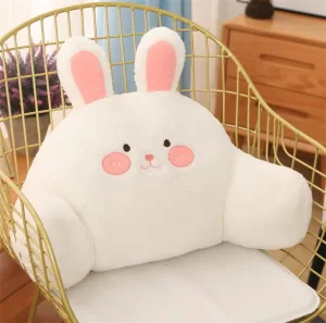 Ultra-Soft Bunny Hug Pillow for Lumbar Support with W-Shaped Base