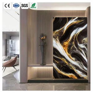 1220mm*2440mm PETG Color Laminated Marble Carbon Crystal Co-Extrusion Interior Bamboo Charcoal Wall Panel for Hotel Villa