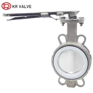 OEM Wafer butterfly valve PTFE lined