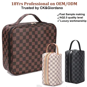 Bolsa de maquillaje multifunción de cuero EVA