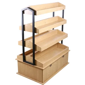 Factory Direct Supply Supermarket Display Stand for Shelving Wooden Shelf
