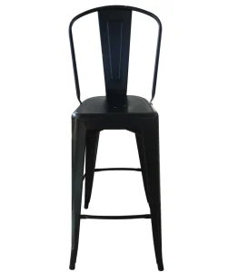 Classic High Back Metal Bar Stool