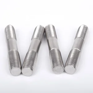 Polished Stainless Steel Stud Bolt, Double End Thread, Oxidized Finish